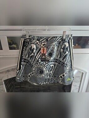 Addidas FARM Rio Black & White Graphic Tropical Print Skirt Size L NWT